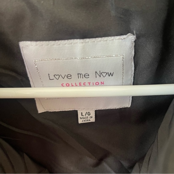 NWT Love Me Now black puffer black hooded full zip vest sleeveless size Large - Picture 3 of 10